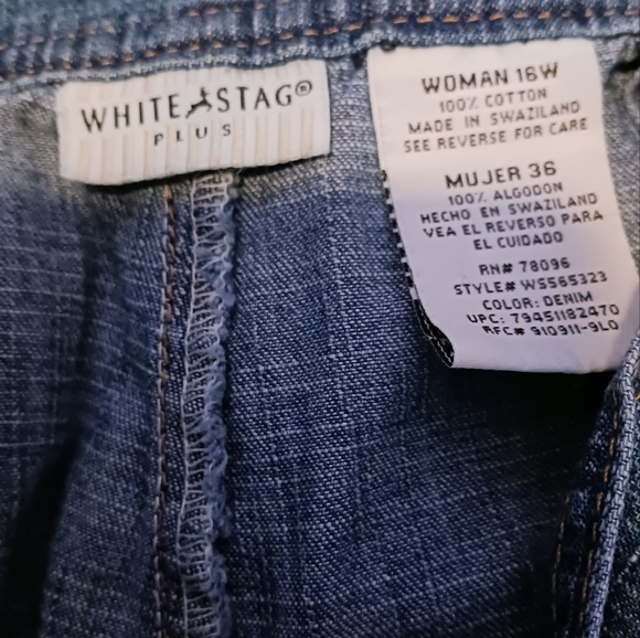 Women's WHITE STAG Denim Wide Leg Cropped Pant. Size 16W. - Picture 5 of 5